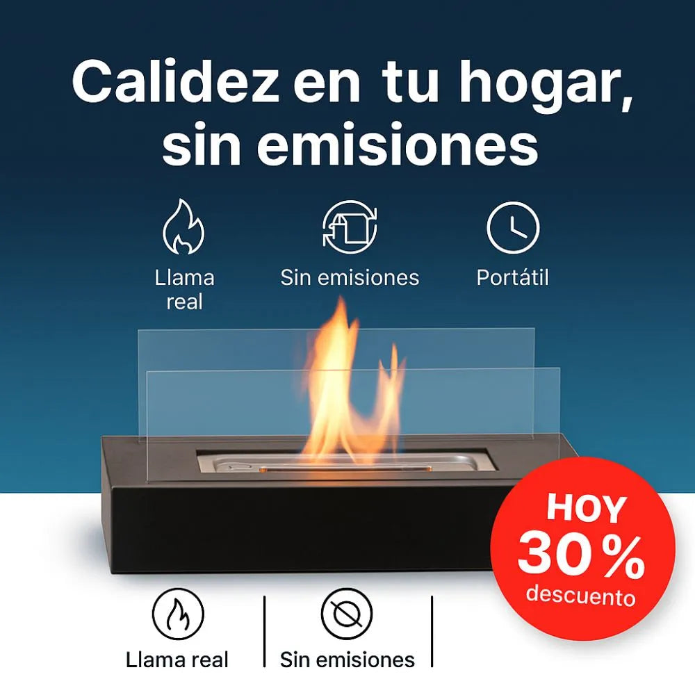 Mini Chimenea Portátil – Llama Real para un Hogar Acogedor