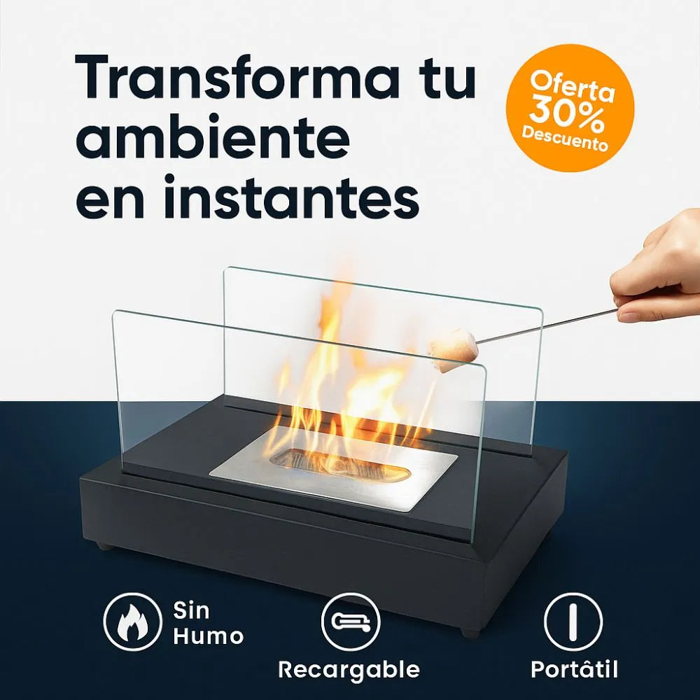 Mini Chimenea Portátil – Llama Real para un Hogar Acogedor