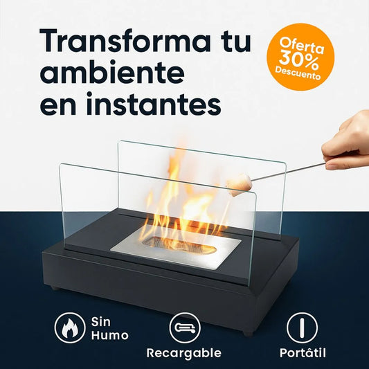 Mini Chimenea Portátil – Llama Real para un Hogar Acogedor
